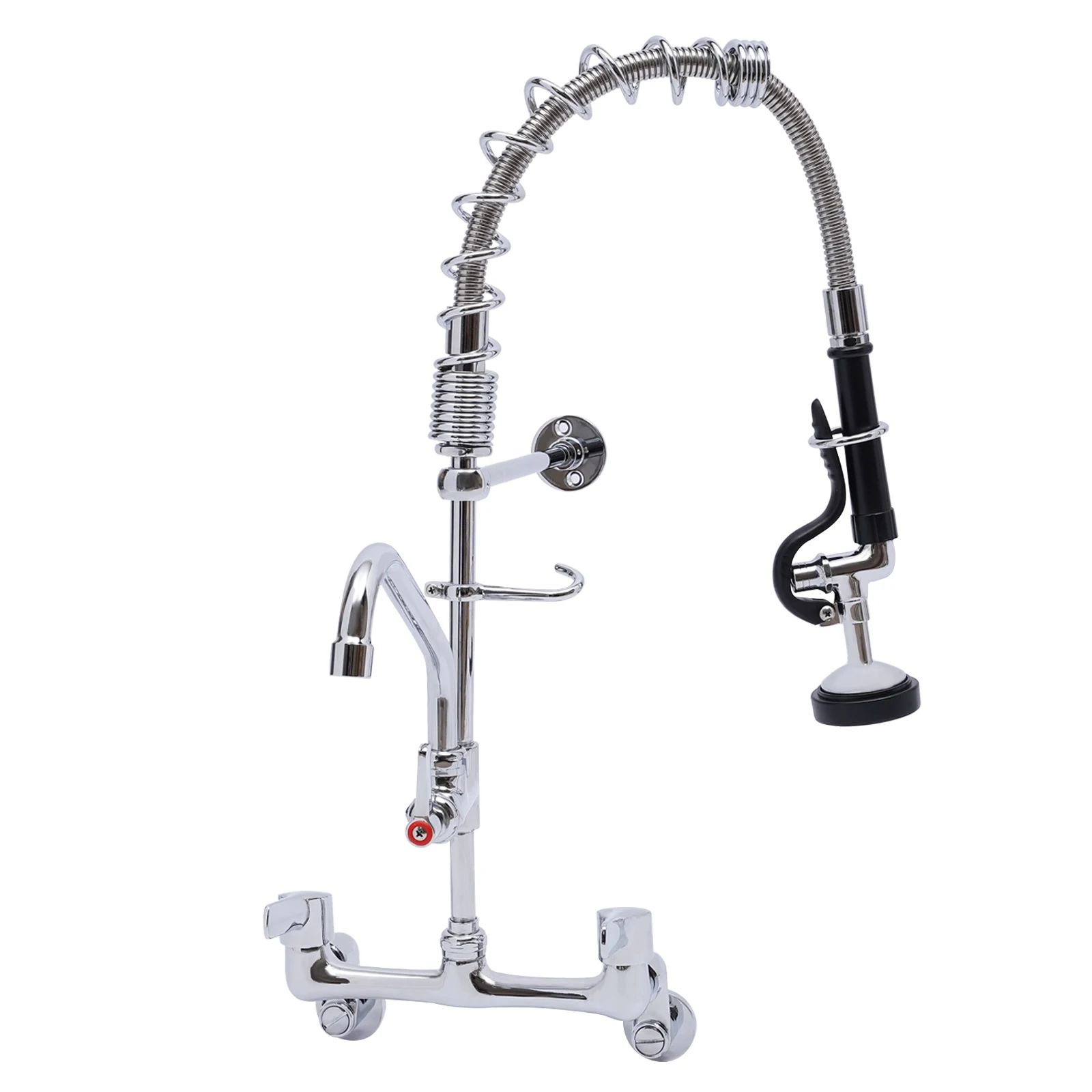 25inch 360 Rotatable Commercial Kitchen Faucet Wall Mount High Pressure and Dual Temperature Control