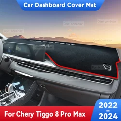 For Chery TIGGO 8 Pro Max 2022-2024 Car Dashboard Cover Mat Sun Shade Avoid Light Mat Instrument Panel Carpets Accessories