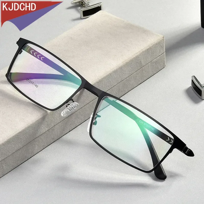 2024 New Men's Business Big Face Spring Leg Optical Frame Ultra Light Full Lrame Metal Myopia Glasses Frame