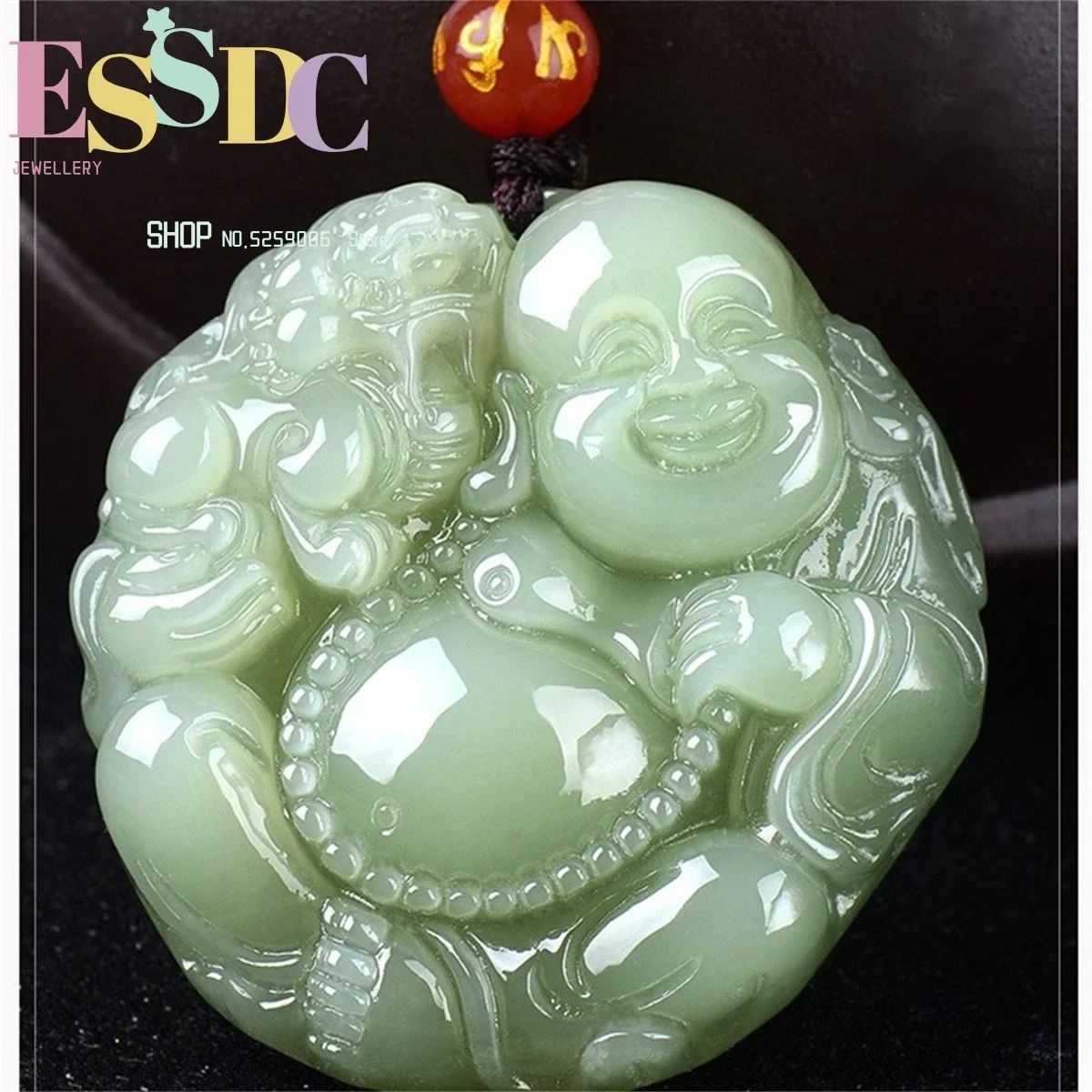 Natural  Hotan Jade  Buddha Pendant Xinjiang Blue White Jade  Necklace Male and Female  Jewelry Fashion  Wholesale Amulet Gift