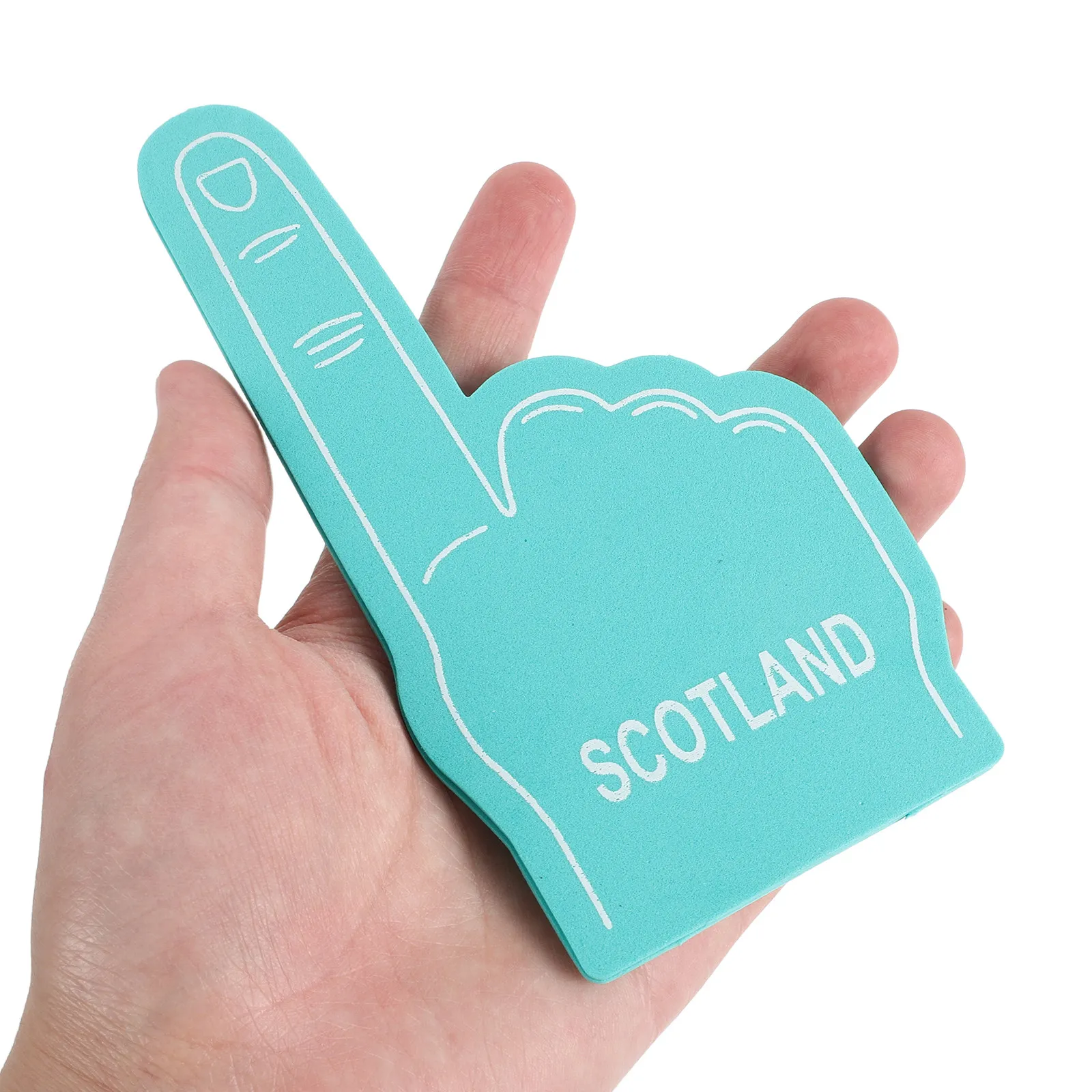 12Pcs Eva Foam Fingers Light Blue Cheerleading Props Non Slip Lightweight Team Spirit Foam Hands for Sports Events