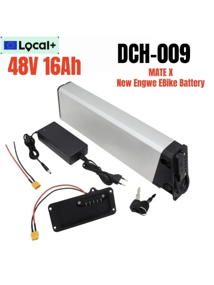 Ersatz-Lithiumbatterien 48V 16Ah für DCH-009 New Engwe EP-2 Pro Engine Pro Verbesserte Version für MATE X Fahrradbatterie mit Ladegerät und BMS