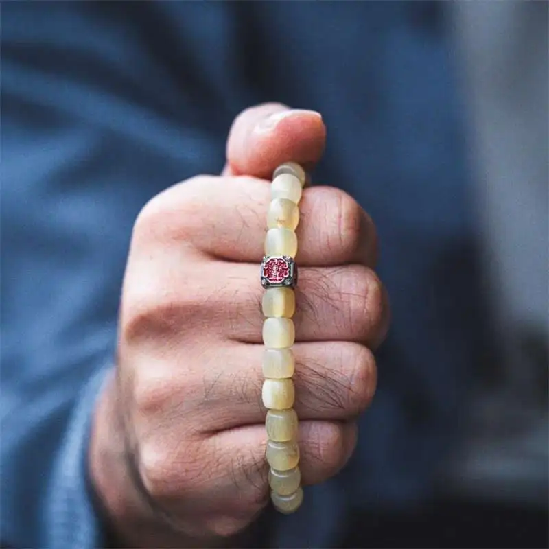 Resin Loose Beads Diy Bracelet Accessories String Beads Red Boho Tao Style Youth Handmade Jewelry Charm Lucky Fortune Blessing