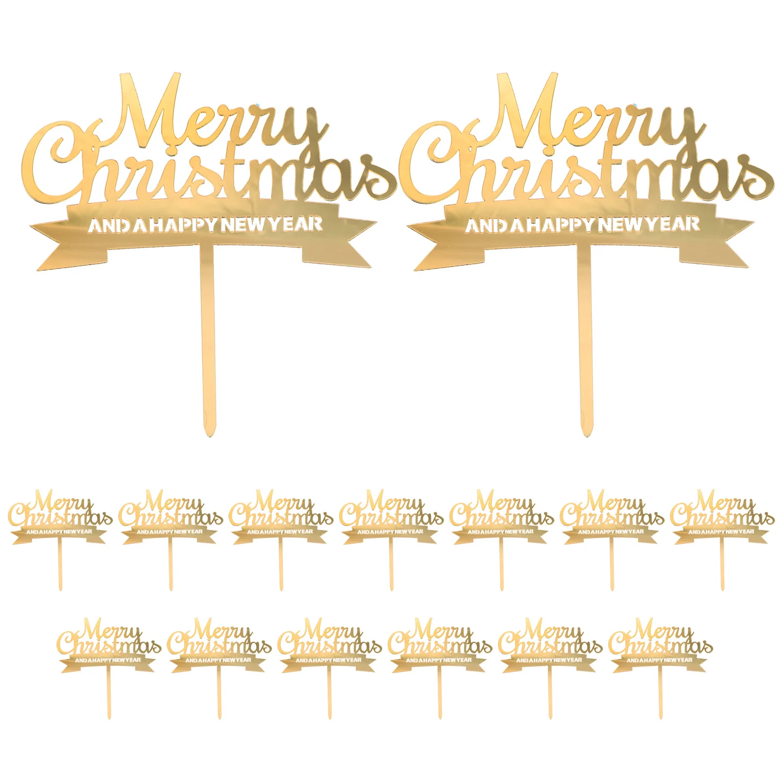 

15Pcs Acrylic Christmas Cake Toppers Festive Xmas Dessert Table Decoration Supplies Acrylic Christmas Cake Topper