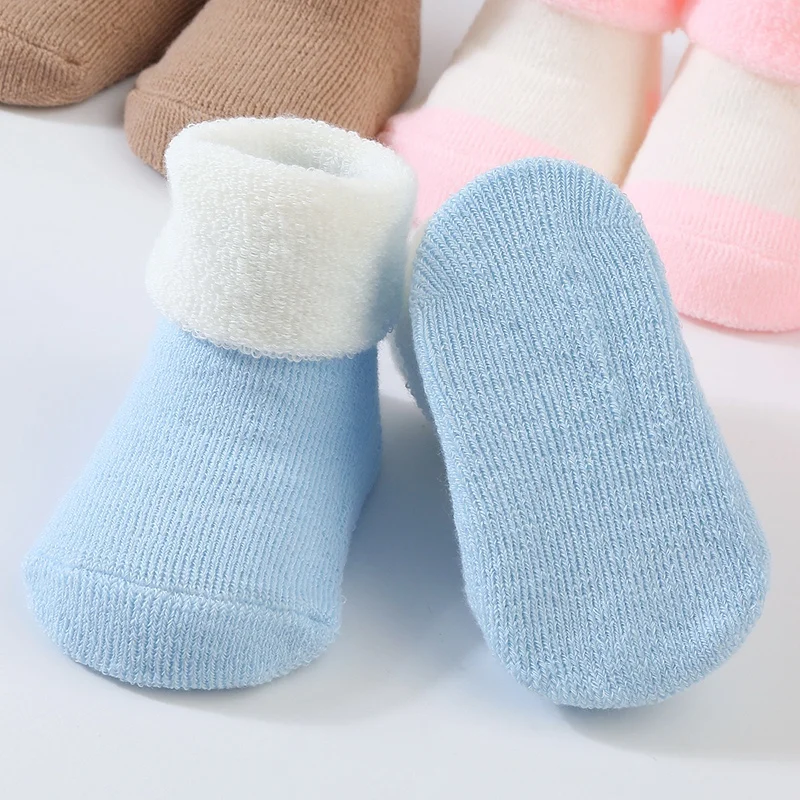 3 Pairs/Set Infant Baby Socks for Girl Boy Cute Contrast Color Cotton Breathable Accessories Unisex Newborn Warm Short Socks