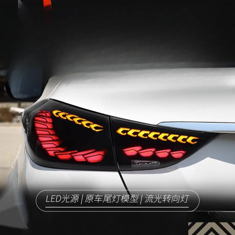

Suitable for Hyundai 2012-2017Langdong tail light assembly modification with dragon scale LED running lights, sequential turn s