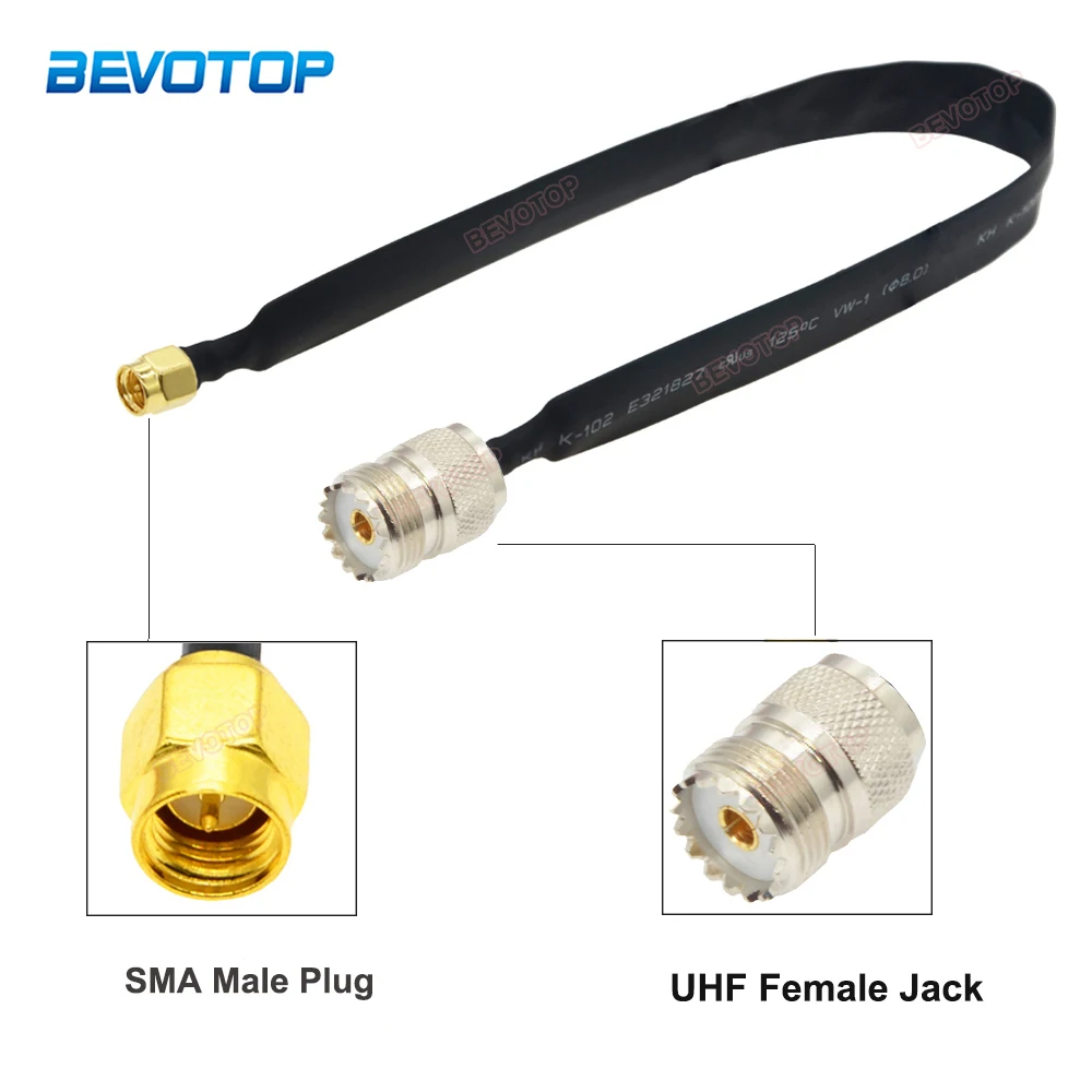 Window Feed-Through Flat Cable UHF Female to SMA Male RF Coaxial Jumper 50Ohm Pigtail for LTE Antenna Adapter 20CM 30CM 40CM