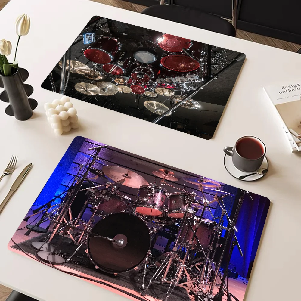 Drum Kit Music Coffee Tablewear Drain Pad Bathroom Square Absorbing Anti-slip Dry Mat Kitchen Placemat Dishes Cup Pad