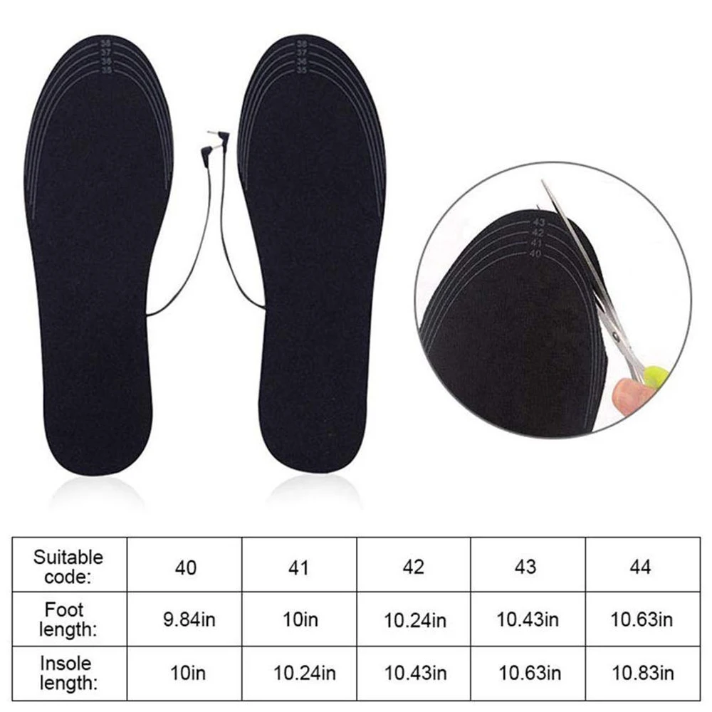 Winter Electric Heated Insoles USB Heating Feet Warmer Thermal Shoes Sock Pad Heated Insoles Washable Full Foot Fever Unisex images - 6