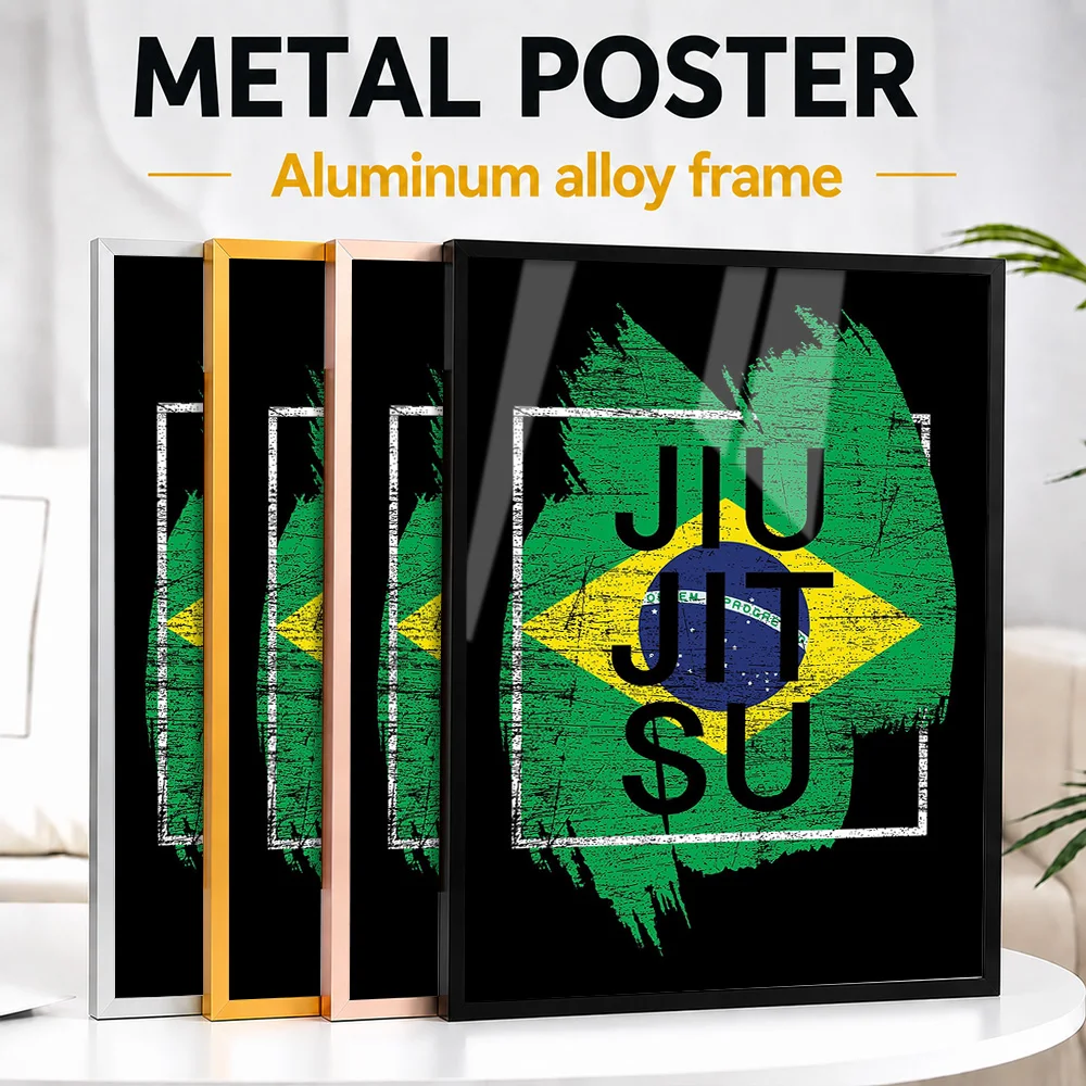 Mixed Martial Arts Metal Poster With Aluminum Alloy Frame Personalized Photo Powerful Combat Style Wall Art For Training Studio