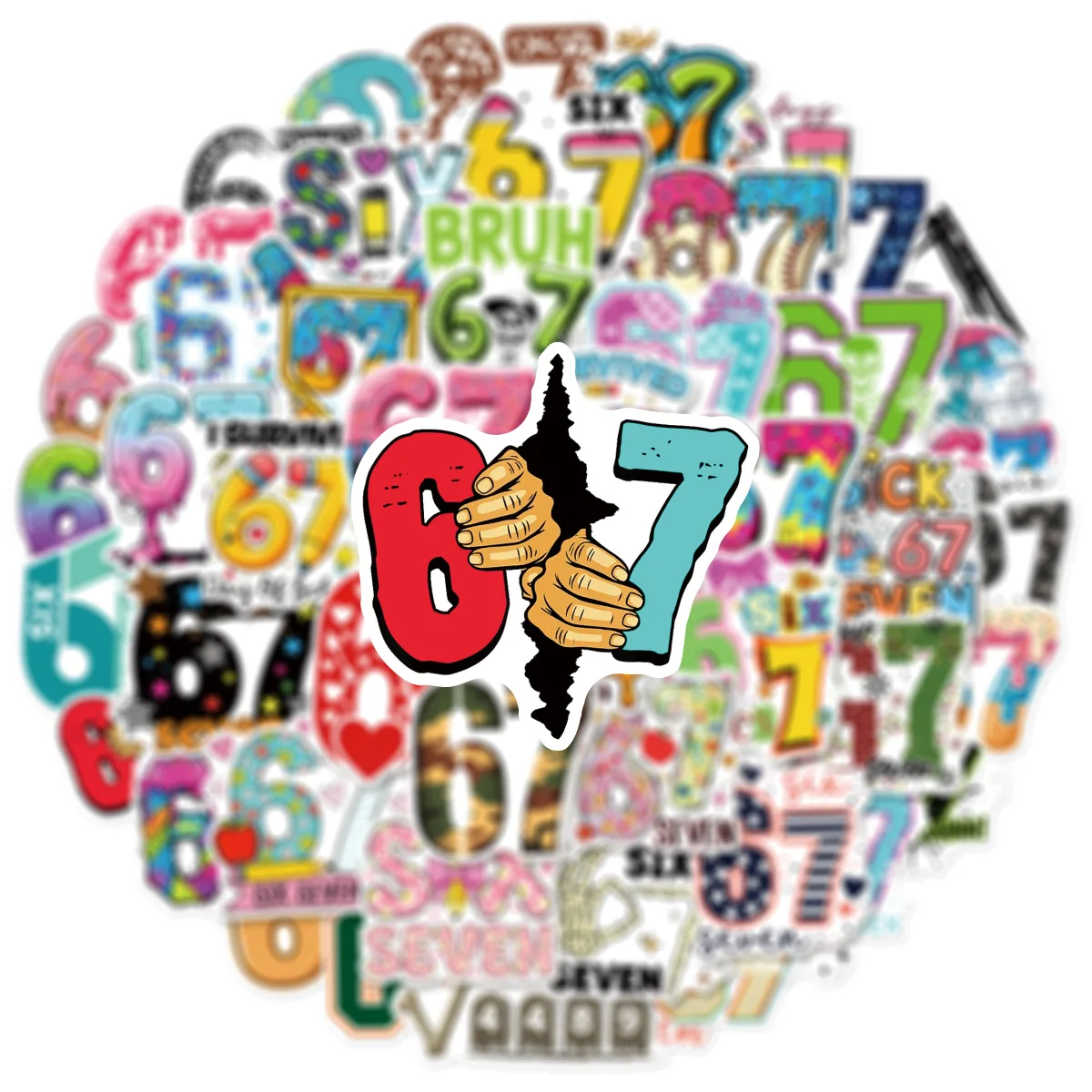 50 pezzi divertenti 67 sei sette adesivi 67 adesivi fai da te scrapbooking telefono bagagli decalcomanie impermeabili