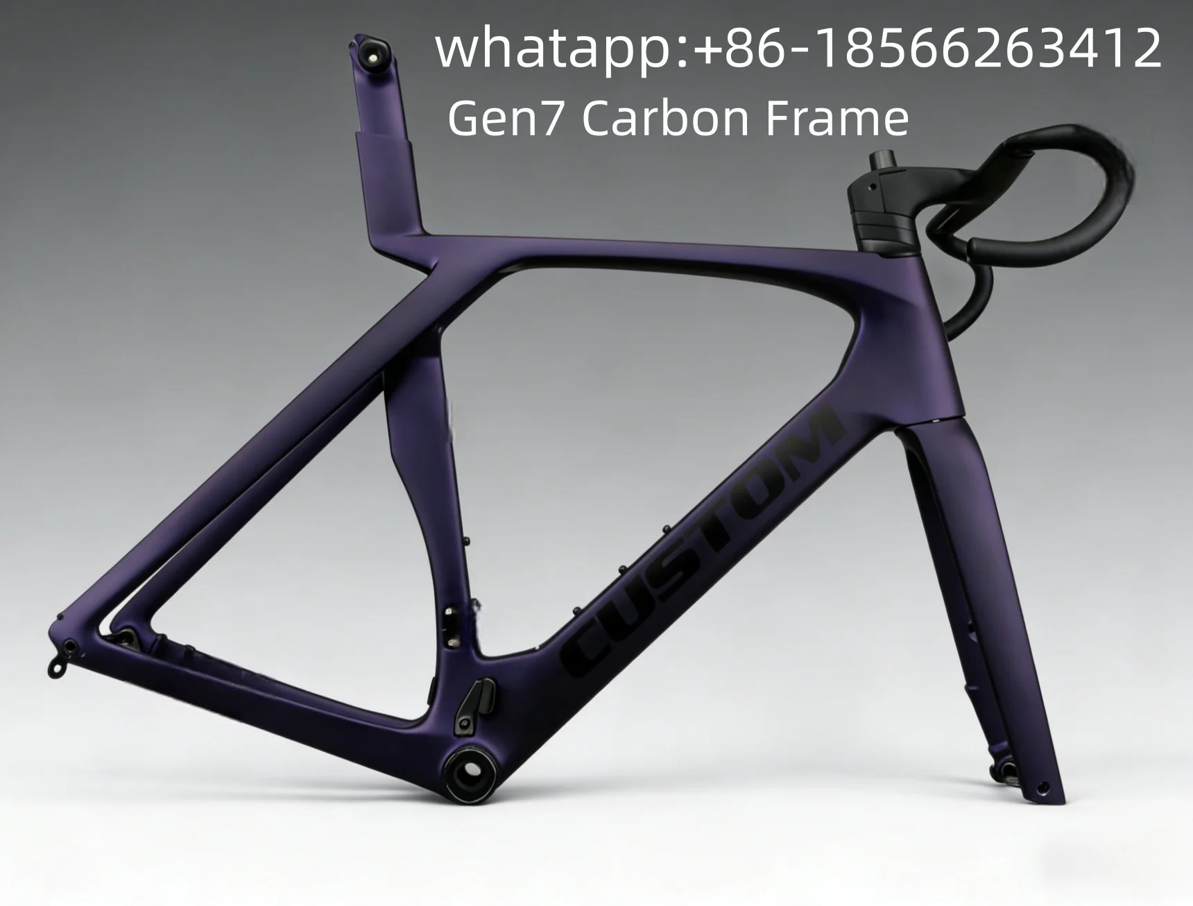 

Super Light SLR Gen 8 Carbon Road Bike Frameset with Handlebar Racing Bicycle Frame Customizable colors/logos Purple