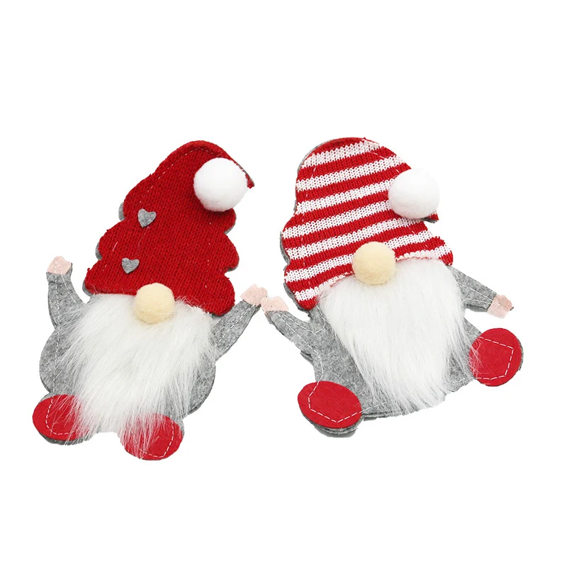 

(1pcs) 16 * 11cm Christmas Knife And Fork Decoration Faceless Santa Claus Doll Decoration Table Decoration Creative Bag DIY