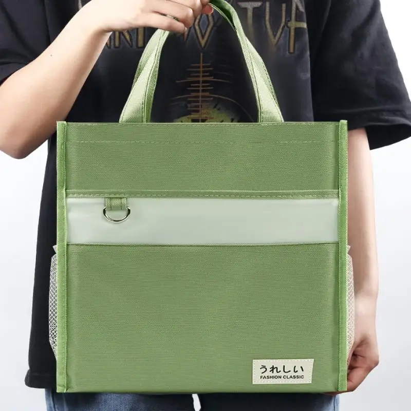 

Small Fresh Tutorial Bag Simple Waterproof Multifunctional Document Bag Portable Large Capacity Art Bag Fashionable Storage Tote