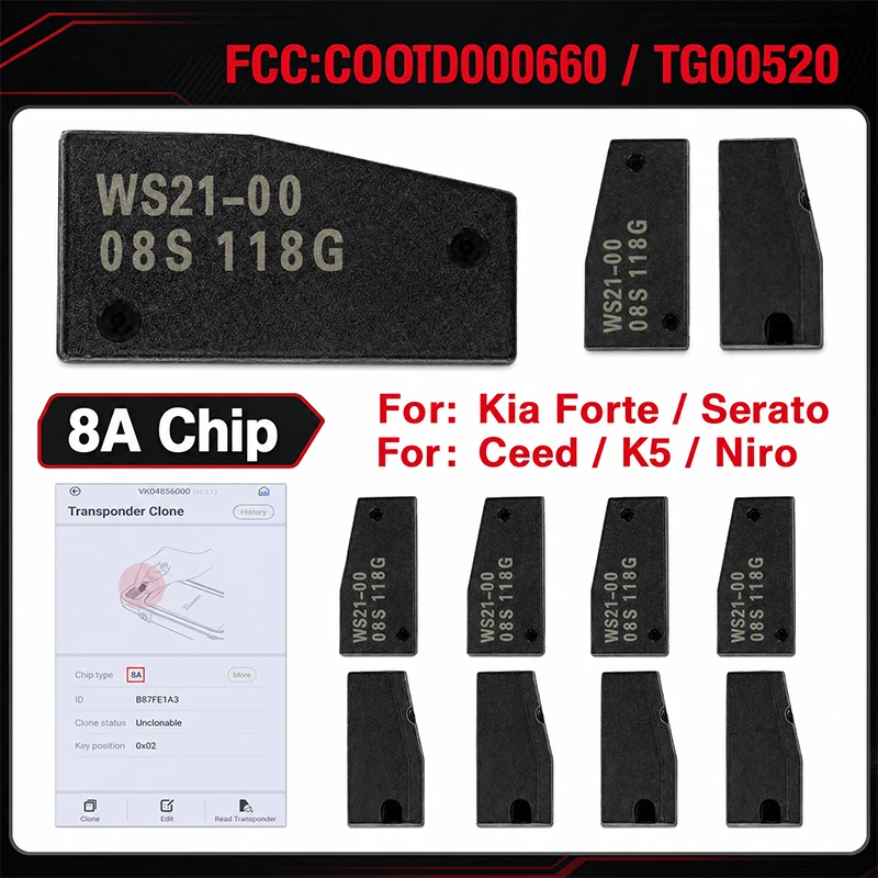 AC08021 Original New Transponder 8A Chip For Kia Forte /Serato /Ceed / K5 Niro TG00520 CQOTD00660