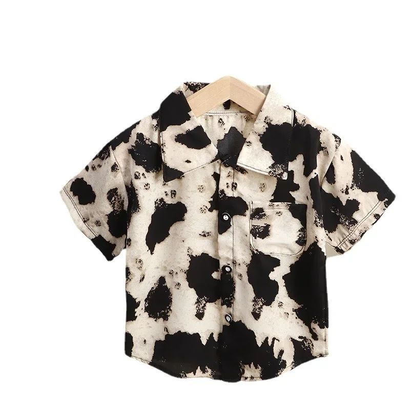 Children\'s Clothing Hong Kong Style Casual Trend Children\'s Shirts Summer Short-sleeved Boys\' Tops Baby Coats
