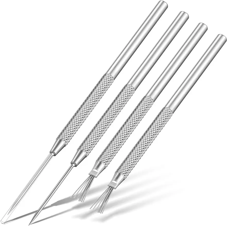 4 Pieces Clay Ceramic Needle Detail Tools and Feather Wire Texture Tool for Pottery Sculpting Clay Modeling Sculpture Pottery