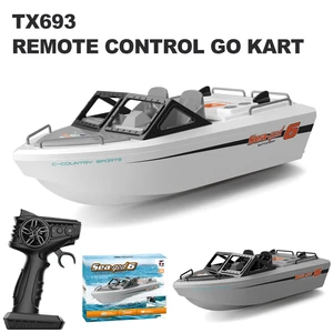 1/12 RC Boat TX693 2.4 G Remote Control Brushless Go Kart Vortex Jet Balap Kecepatan Tinggi Model Perahu Kontrol Listrik Speedboat 8 perahu rc brushless penjualan terbaik - №