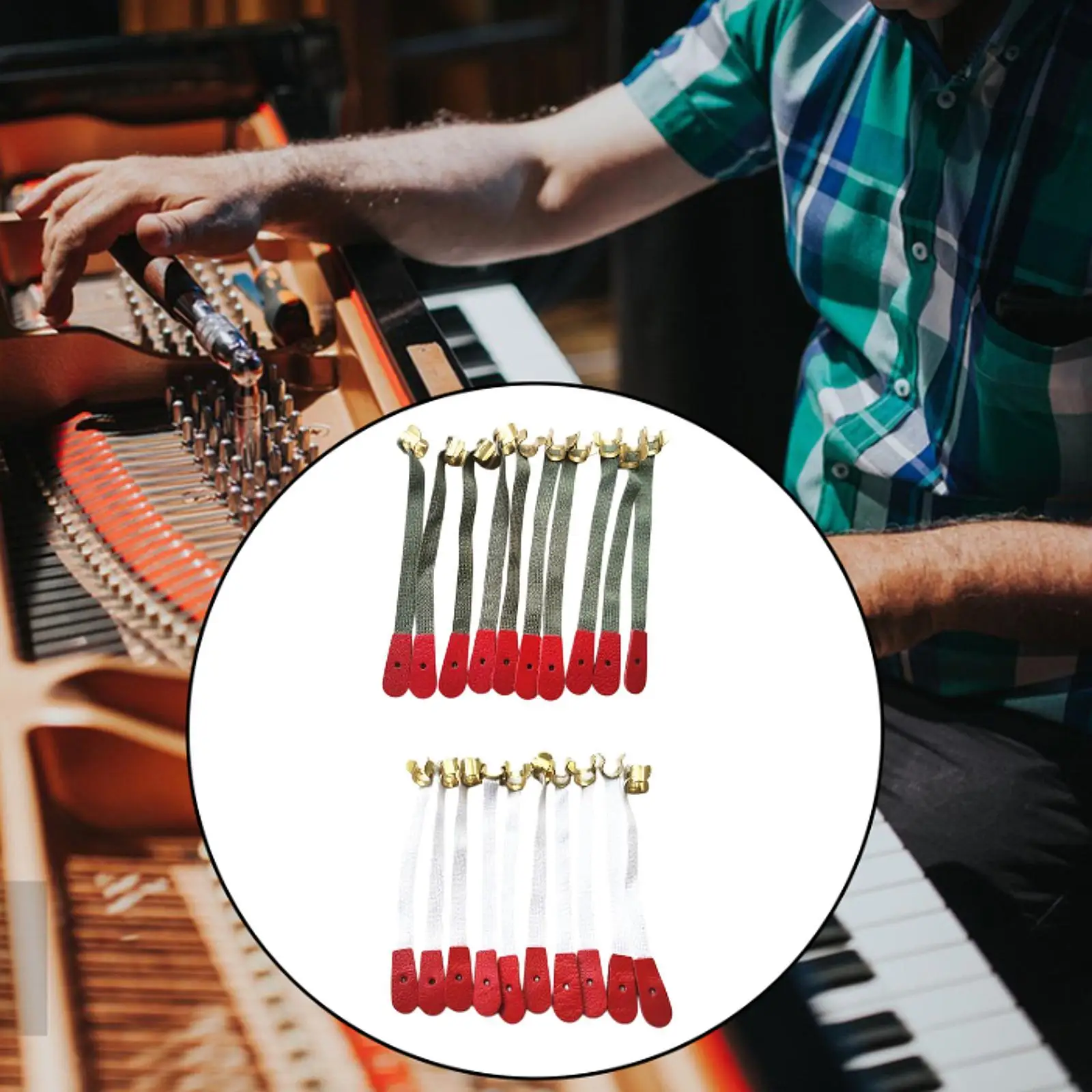 10 Pieces of Bridle Straps for Piano Repair Tools And Components