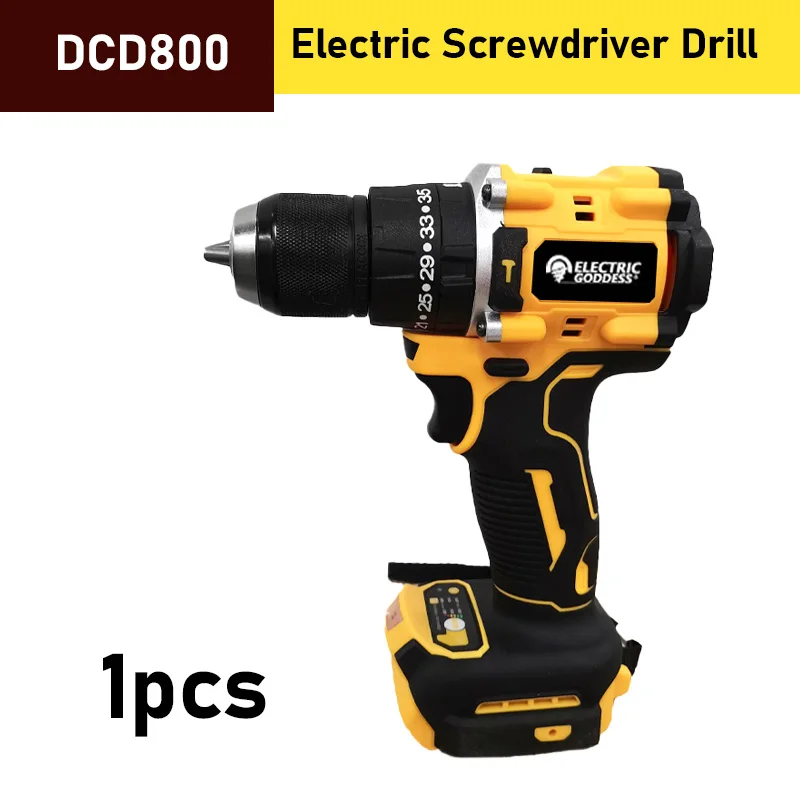 

DCD800 2000rpm Cordless Drill Brushless Percussion Drill Compact Drive Tool Home Tool Set With Battery For Dewalt 20v Battery