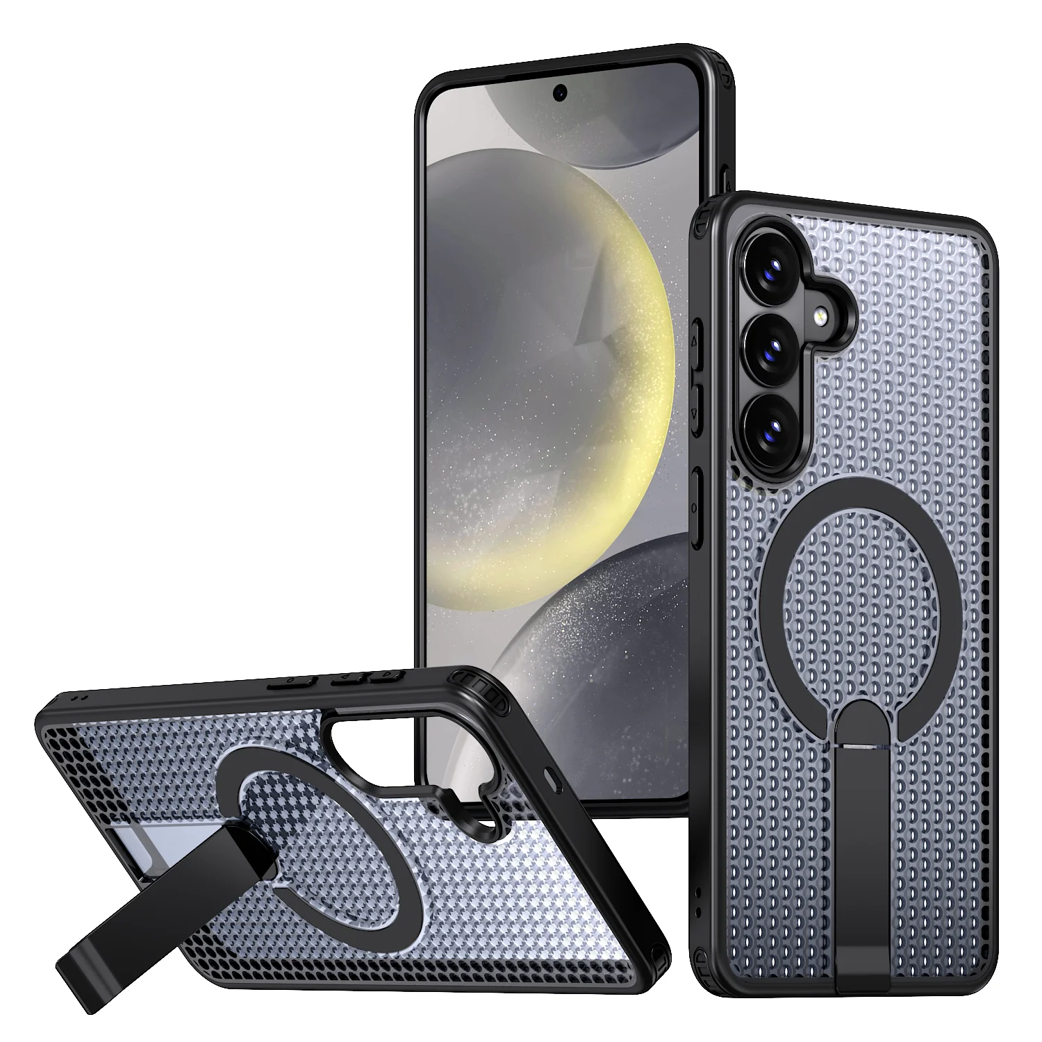 For Samsung S26+ Case Galaxy S26 S25 S24 Plus Phone Case Magnetic Bracket Heat Dissipation Shockproof Rugged Tough Cover Fundas