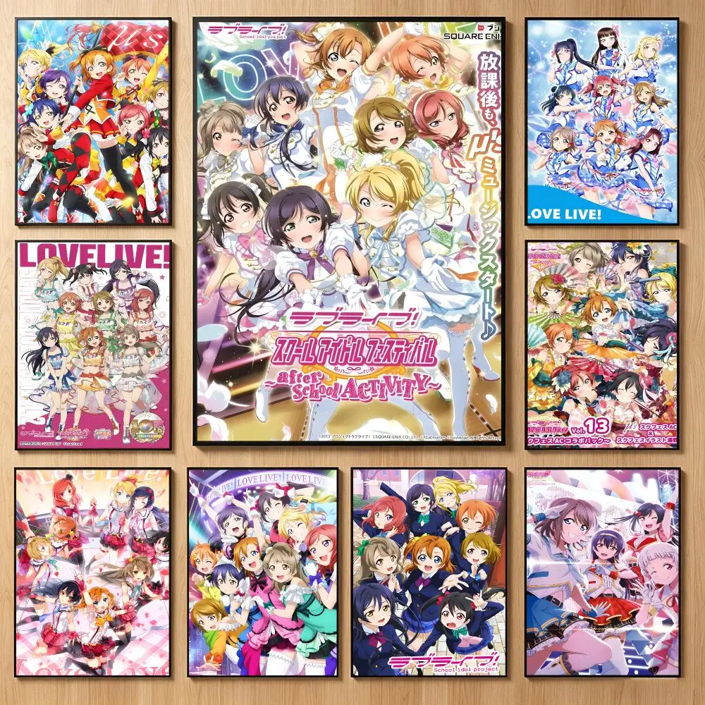 Cheerful Music‑Ip L‑Love Live Poster Classic Self-Adhesive PP Wall Sticker for Living Room Bar Decor Gift
