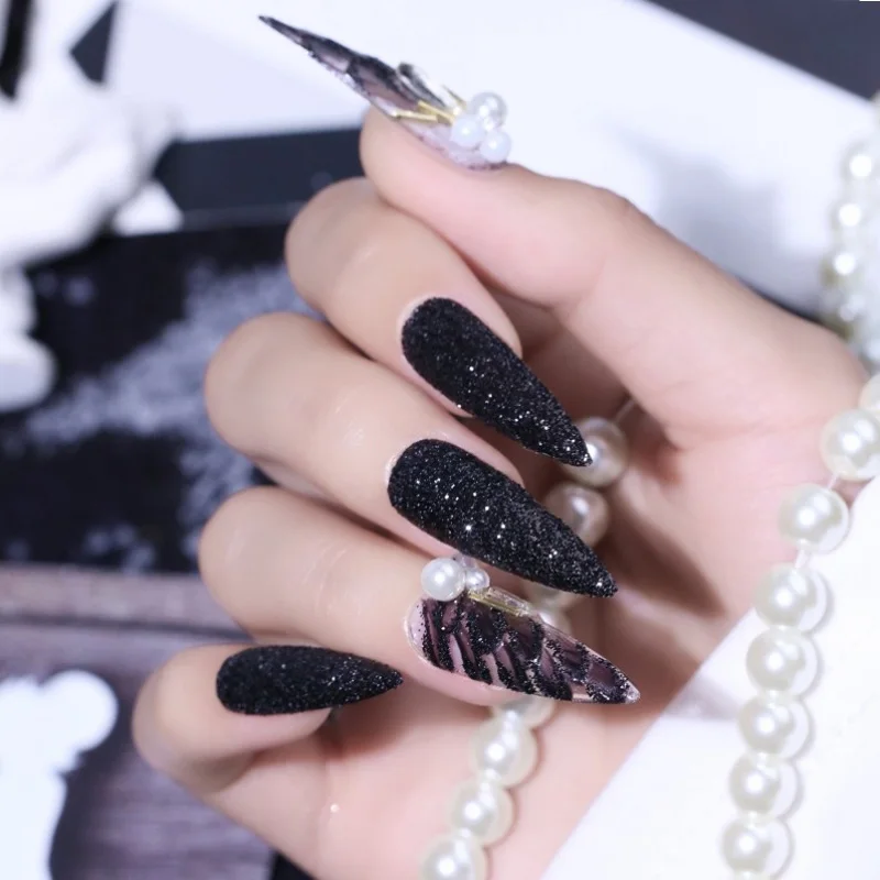 6 colori nero bianco Nail Art zucchero in polvere 3g cromo lucido Glitter pigmento polvere colorato caramelle cappotto effetto unghie fai da te Glitter * &