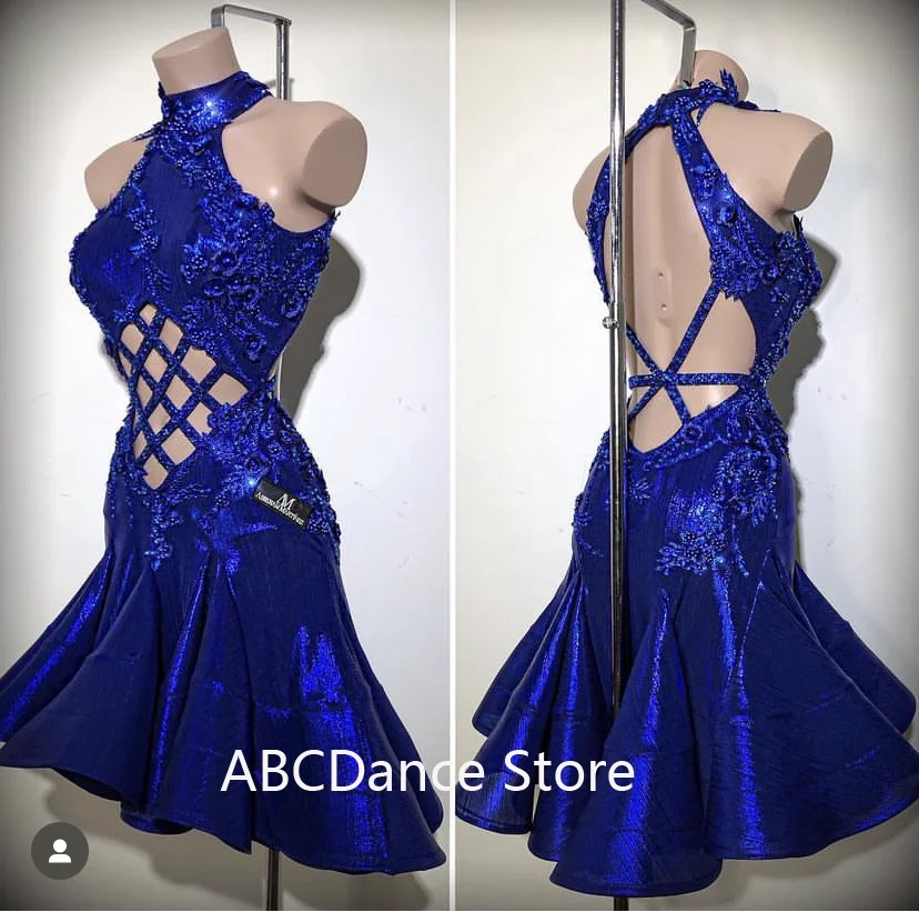 Women Ballroom Salsa Rhythm Latin Rumba Dance Dress US 10 UK 12 New Latin dance competition dress