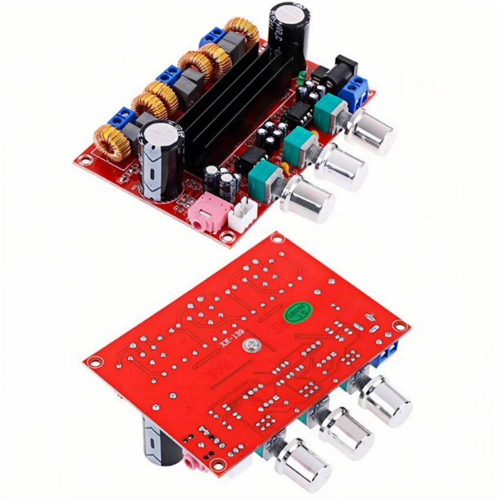 XH-M139 오디오 앰프 보드, 에너지 절약 순수 HiFi 음악, 2.1 채널 앰프 모듈, DC 12-24V, 3 사운드 채널, 2x50W, 100W 썸네일 5