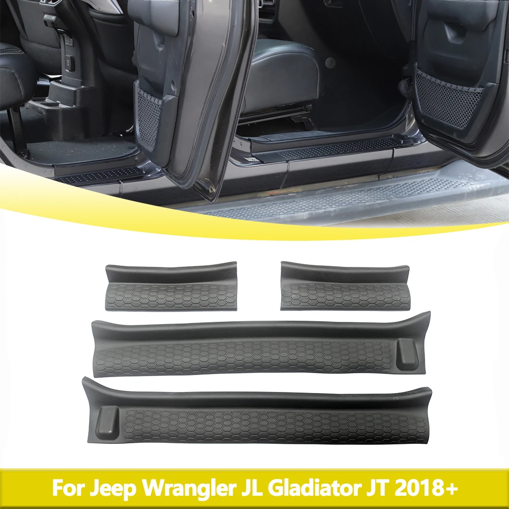 

Автомобильный порог для Jeep Wrangler JL JLU Gladiator JT 2018-2023, резиновая защита входа, защитная пластина на порог, аксессуары