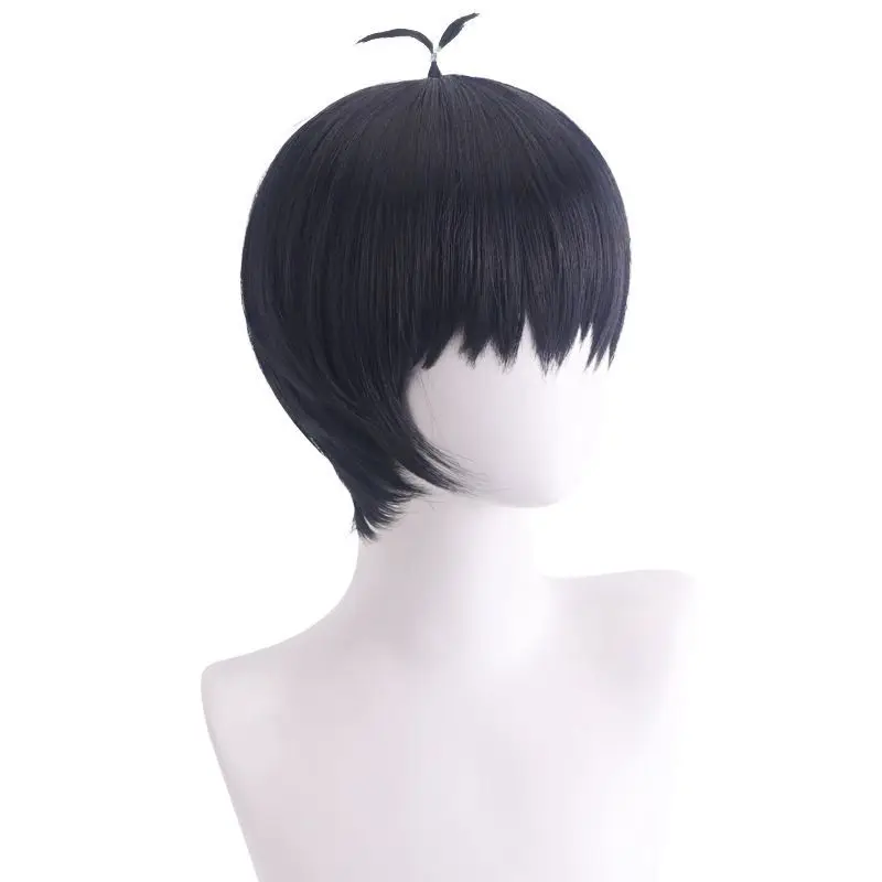 شعر مستعار قصير مزخرف باللون الأزرق والأسود لـ Yoichi Isagi |   تسريحة شعر لاعب كرة القدم باللون الأزرق