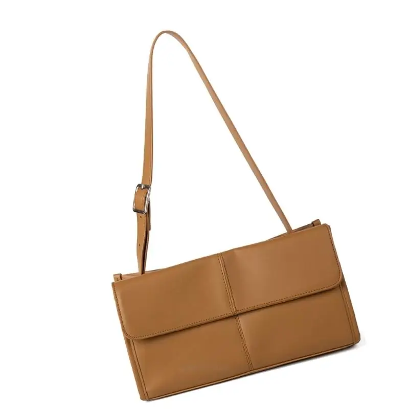 

X5XA Retro PU Leather Shoulder Bag Stylish Underarm Bags Casual Handabg For Women