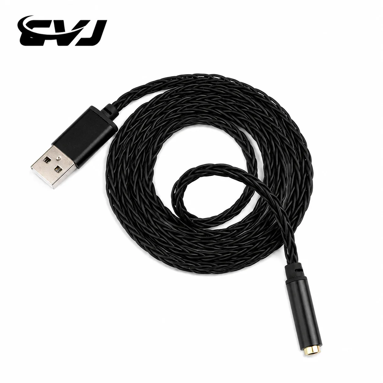 CVJ-USB CU-3/CU-5 Digital Decoding Extension Line 100cm Length 3.5mm/5pin With Chip All-in-One Aluminum Alloy Metal Shell