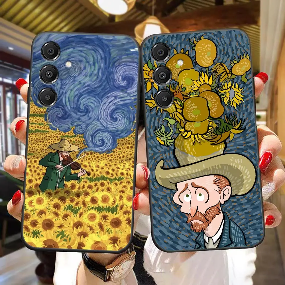 Phone Case For Samsung A14 A15 A16 A17 A22 A23 A26 A27 A32 A35 A36 A52 A53 A54 A55 A56 A57 A71 A72 Cover Art Oil Painting Relief