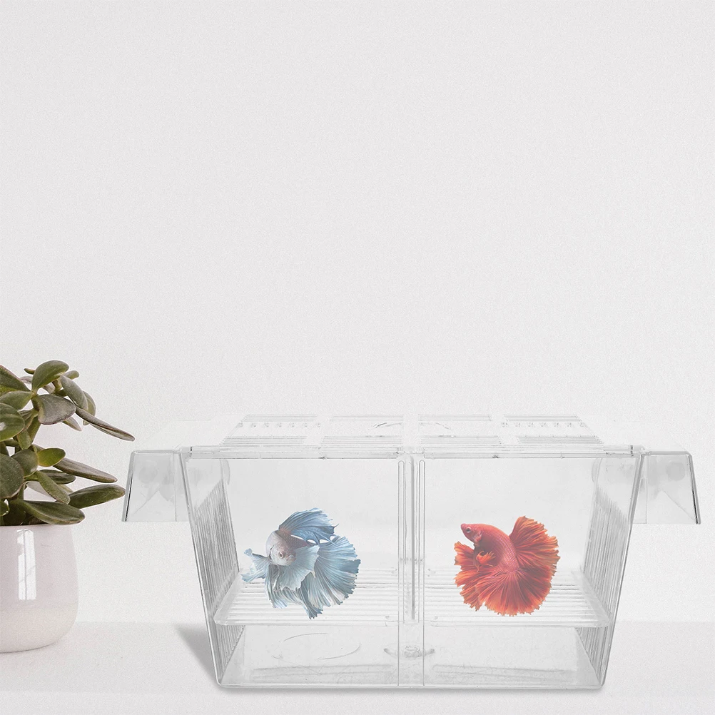 

2pcs Aquarium Breeding Box Fry Tank Divider Guppies Betta Transparent ABS Lightweight Cage for Baby Fish Survival Rate Reptile