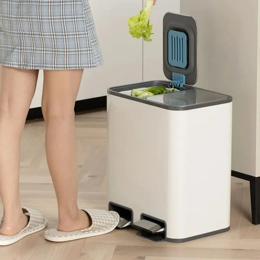 Stainless Steel Trash Bin Home Kitchen Touchless Automatic Garbage Classification Can Recyclable Waste Bin Garbage Storage Can
