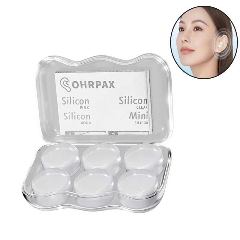 6PCS/Box Silicone Ear Plug Reusable Wax Earplugs Swimming Moldable Earplugs Noise Reduction Cancelling Sleeping Protection