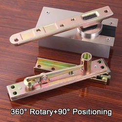 HOT 1Set Heavy Duty Door Pivot Hinges 360° Rotary+90° Positioning Invisible Door Hinges Install Up and Down Load-bearing 100KG