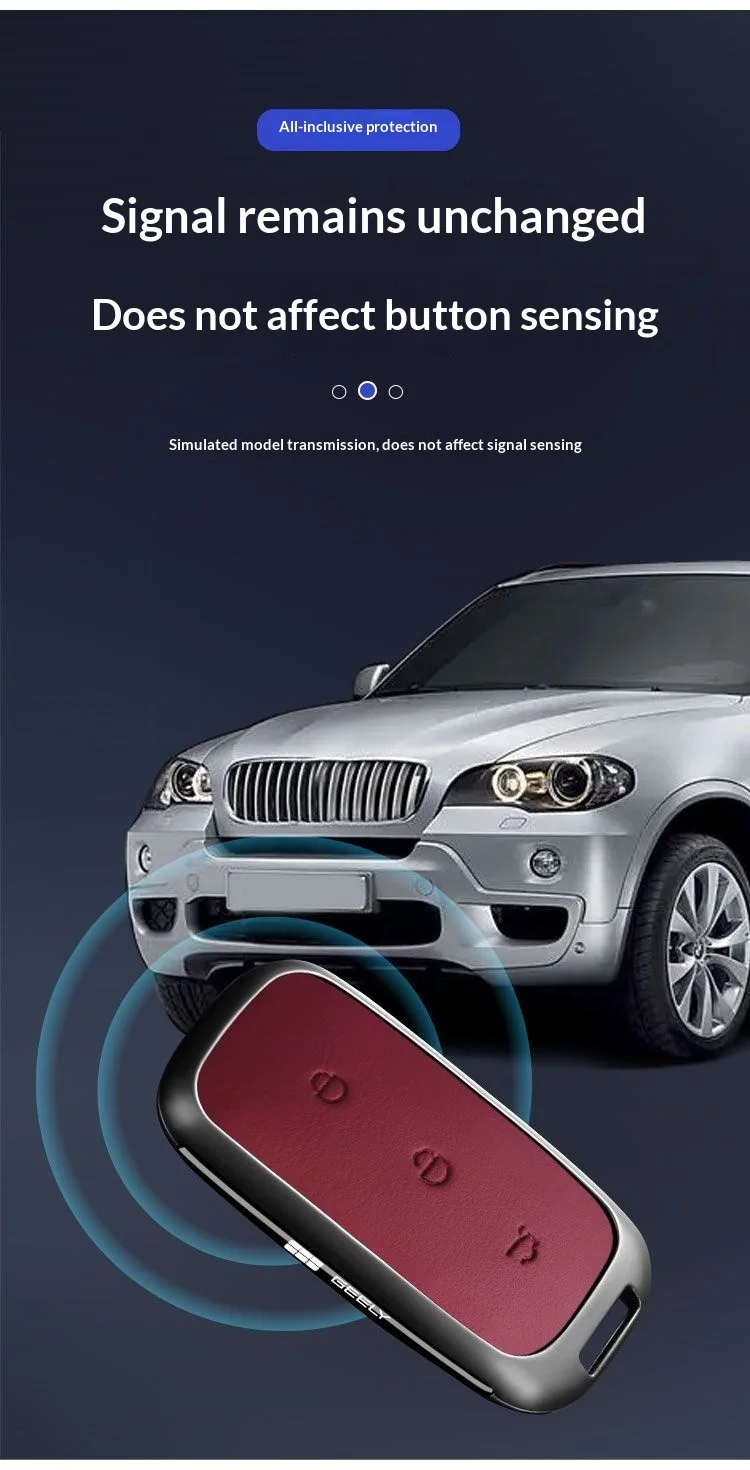 Vollständige Abdeckung, kratzfeste, sturzsichere Schutzhülle für Schlüsselanhänger für Geely EX5 Starray EM-i e.MAS 7, Zinklegierung, Metall, Autozubehör – Detail 6