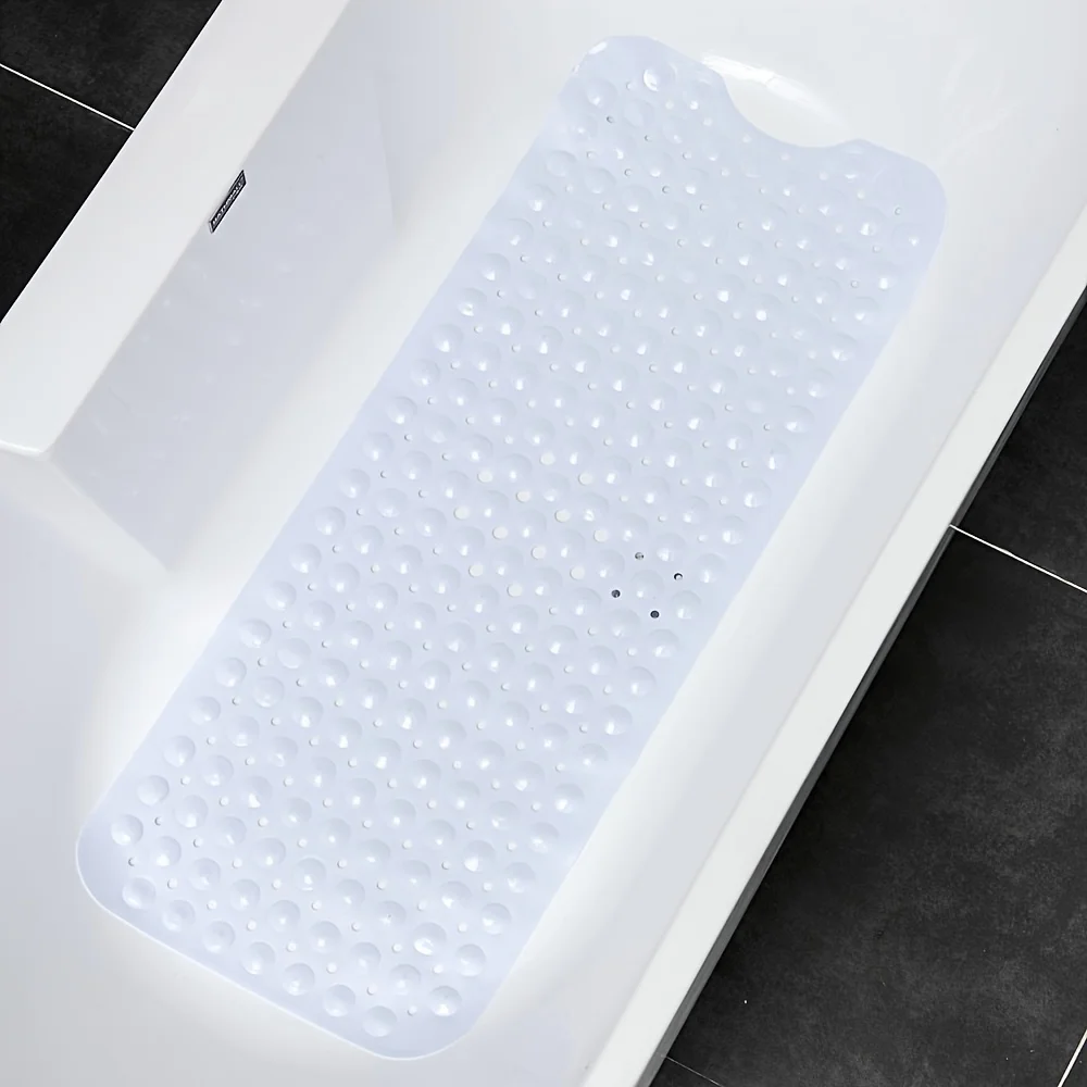 1Pc non-slip shower mat bathtub mat with drain holes and suction cups machine washable household bathroom shower carpet bathroom