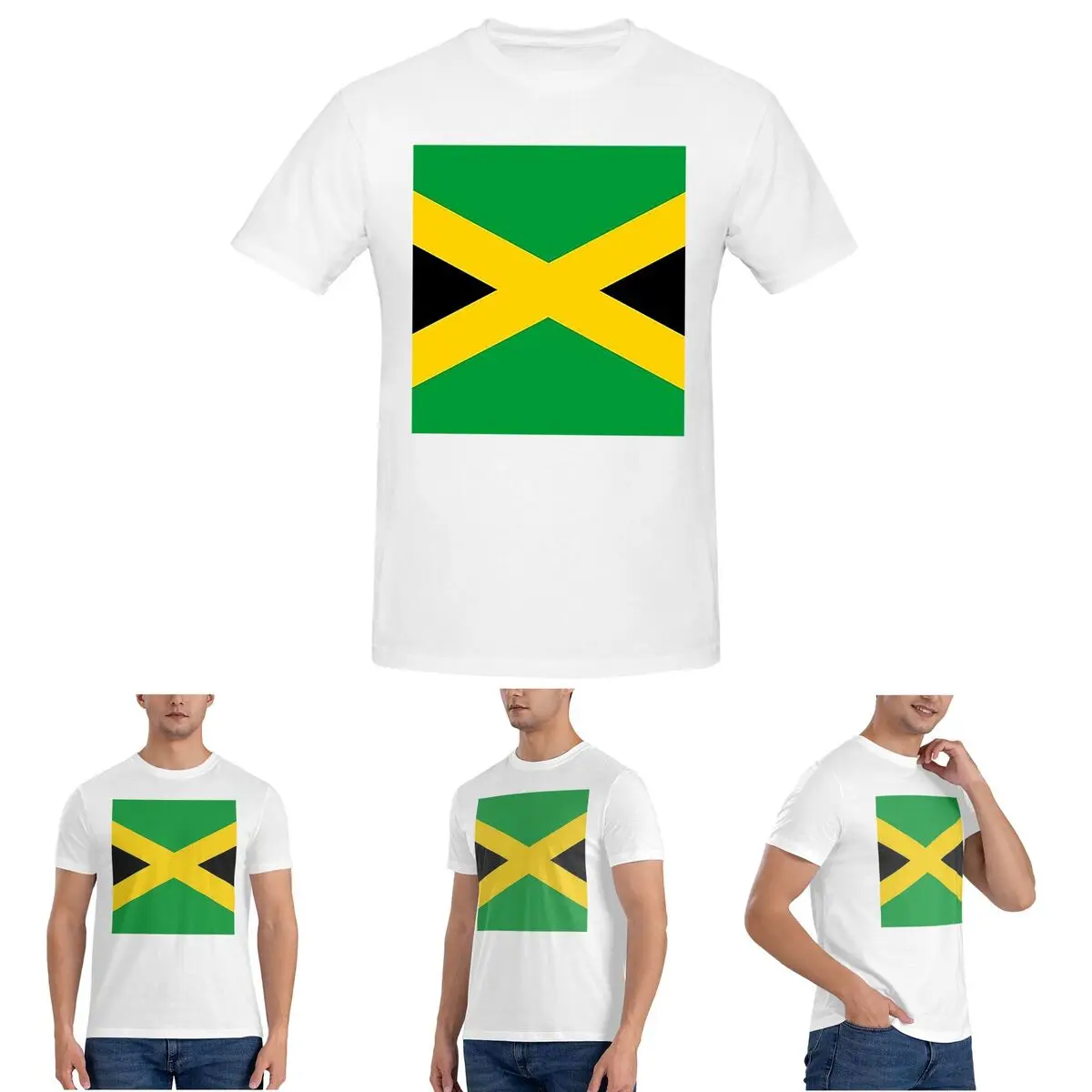 

Flag Of Jamaica Jamaican Flag T-Shirt for Men Cotton Oversized T Shirts Men's Short Sleeve Crew Neck Summer Clothes Tops S-6XL