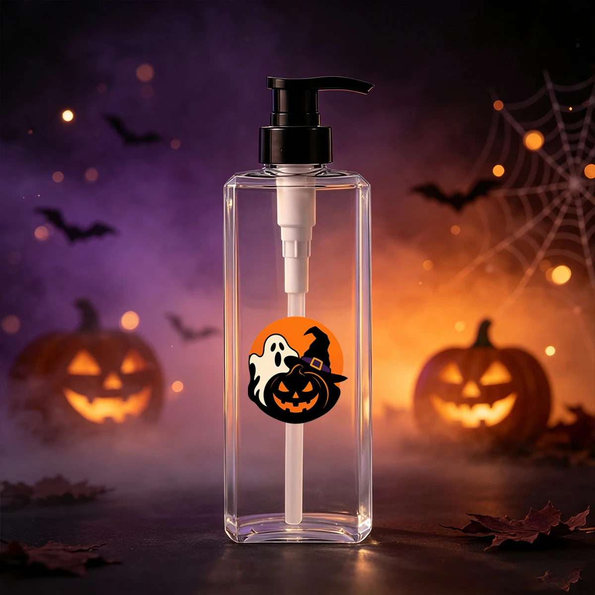 1/3 Pack Halloween Bathroom Hand Soap Dispenser, Transparent Shampoo and Lotion Container, Press Pump, Refillable Bottle, Suitable for Bath Soap Gel and Cosmetics