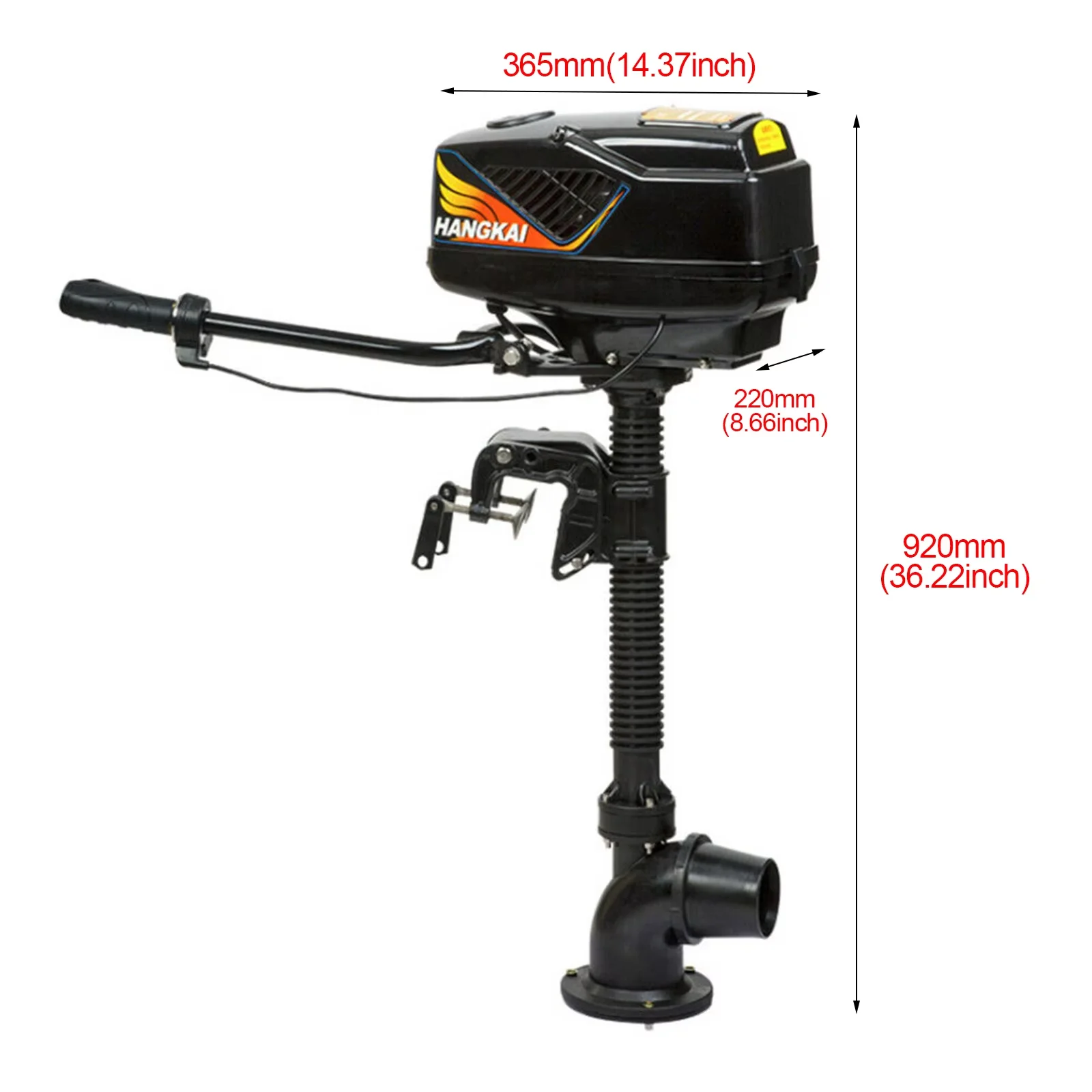 HANGKAI 1000W 48V Electric Outboard Motor 15km/h  Jet Pump Fishing Boats Engine, Easy to install