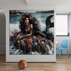 Diamond Embroidery DIY Fantasy Natural Sea Mermaid Beautiful Diamond Painting Art 5D Water Diamond Cross Embroidery Mosaic Decor