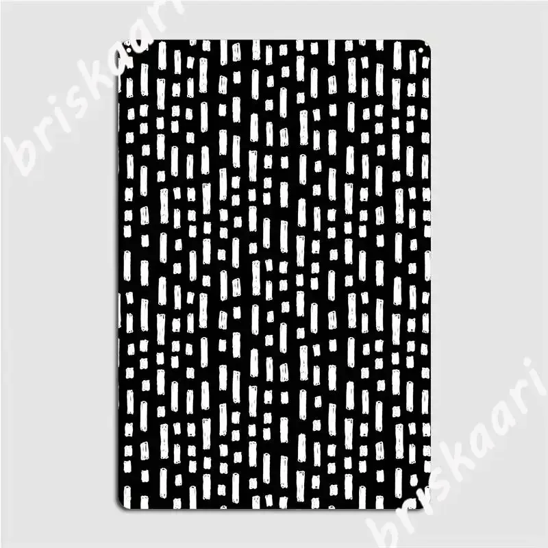 Linocut Dots And Dashed Stripes Spots Minimalist Metal Plaque Poster Home Create Wall Pub Design Mural Tin Sign Poster