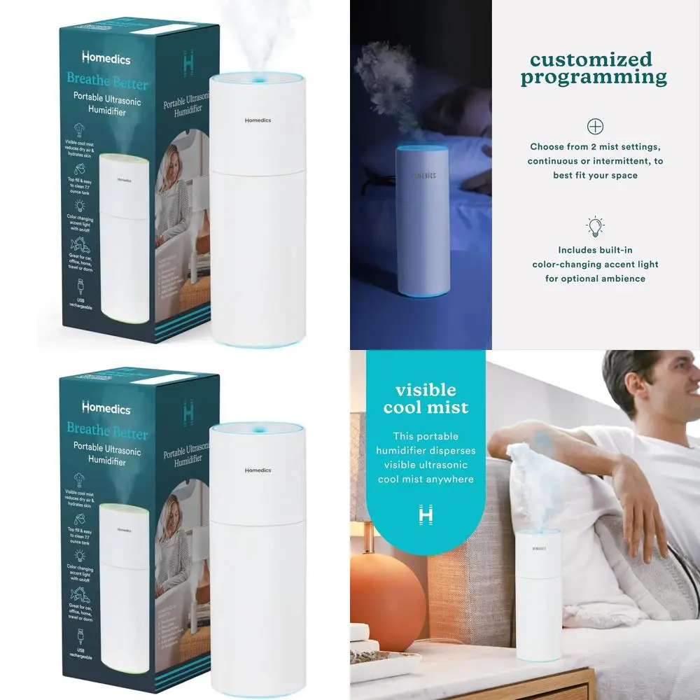 

Компактный увлажнитель воздуха с функцией изменения цвета подсветки для спален, растений, офисов и путешествий