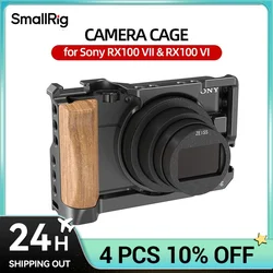 SmallRig Cage for Sony RX100 VII & RX100 VI Camera Feature w/ Wooden Side Handle Cold Shoe Mount Fr Microphone DIY Options 2434