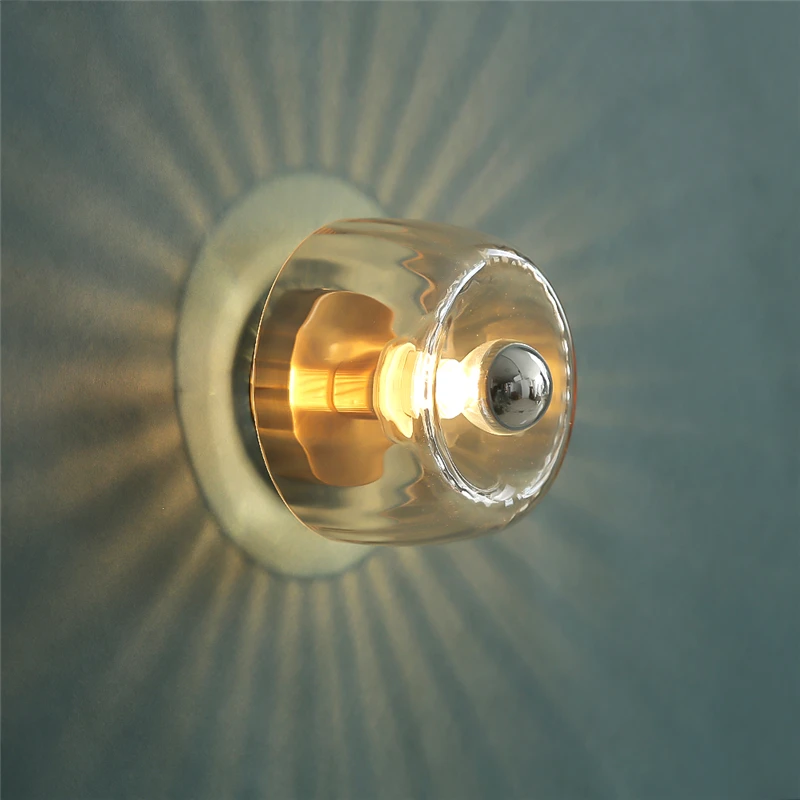 LED باوهاوس الزجاج الجدار مصباح الشمال الرجعية شخصية جدار ديكور مصابيح غرفة المعيشة الحديثة المدخل الممر تركيبات إضاءة السقف