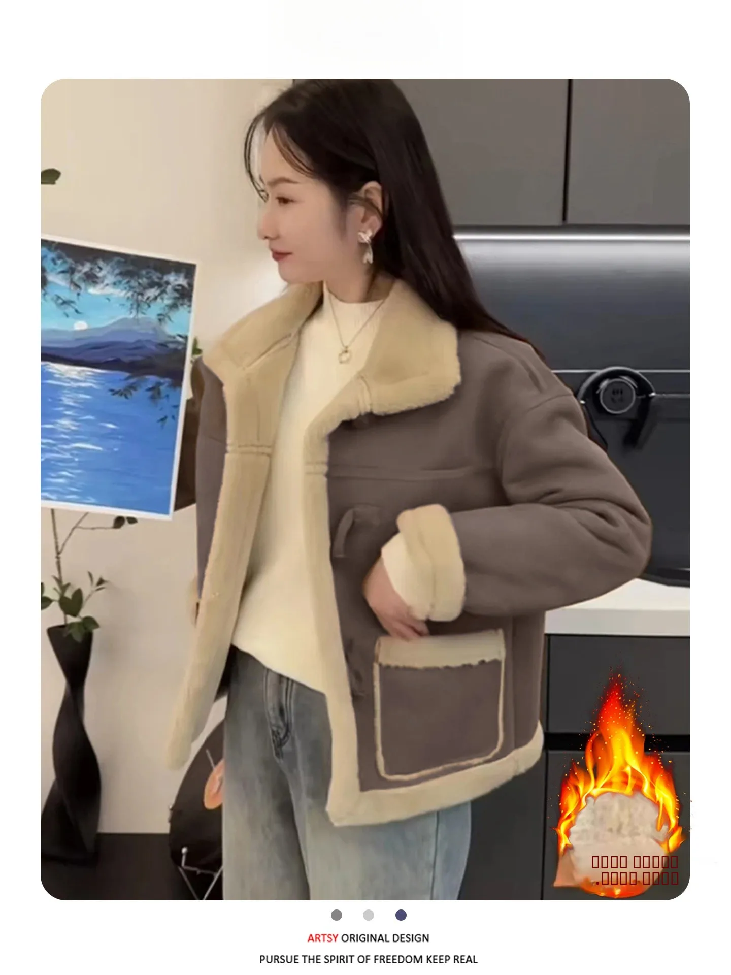 معطف شتوي جديد 2026 فضفاض من Thiened Fce غير رسمي متعدد الاستخدامات للنساء من القطن Jaet ملابس خارجية معطف Sli Commute Sle ort