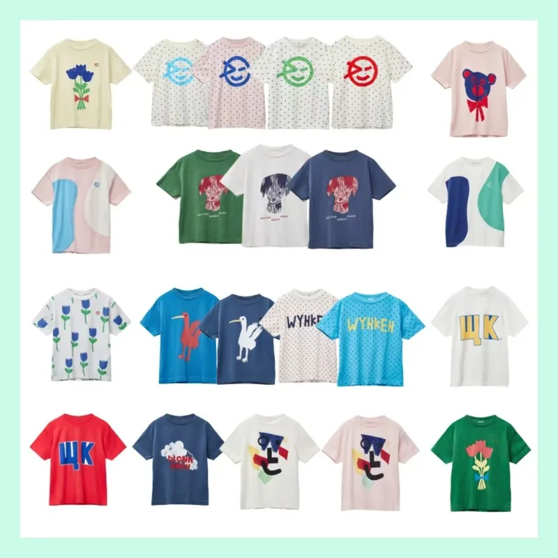 

WYN 2025 Spring/Summer New Kids Clothes Boys and Girls Smiling Short Sleeved T-shirt